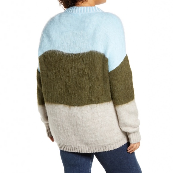 BP. Oversize Brushed Striped Pullover - Picture 2 of 6